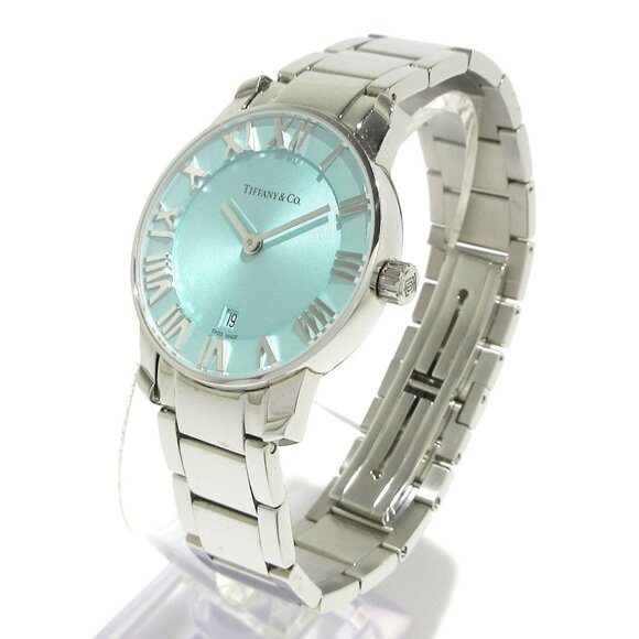 Auth TIFFANY&Co. Atlas 2 Hand 29MM 63452807 1******** Silver Women's Wrist Watch - Picture 2 of 11